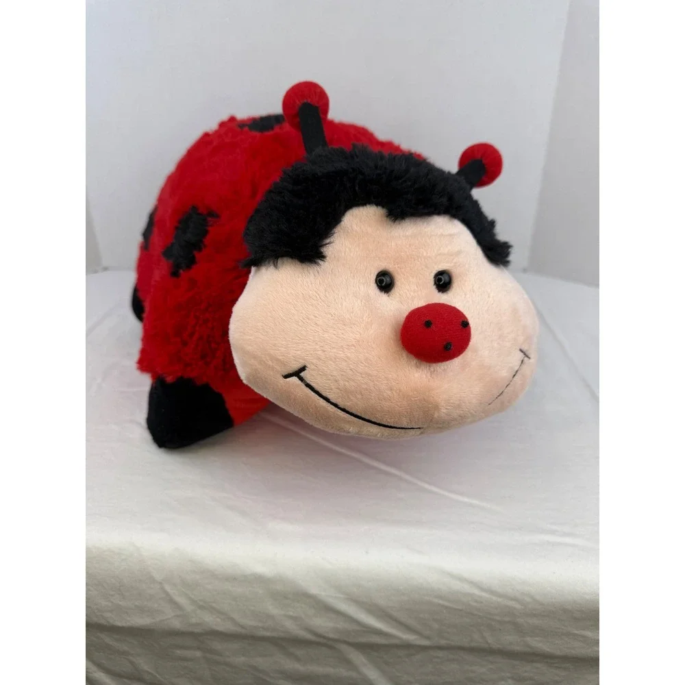 Pillow Pets Ladybug‎ Red Black Spotted Plush Folding Stuffed Animal Toy 18 inch